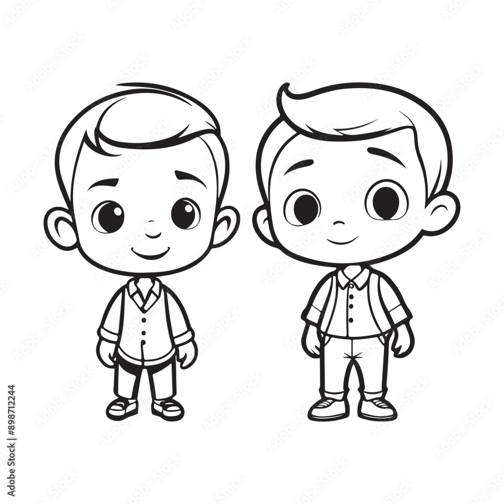 Boy line art vector illustration Boy line art vector illustration