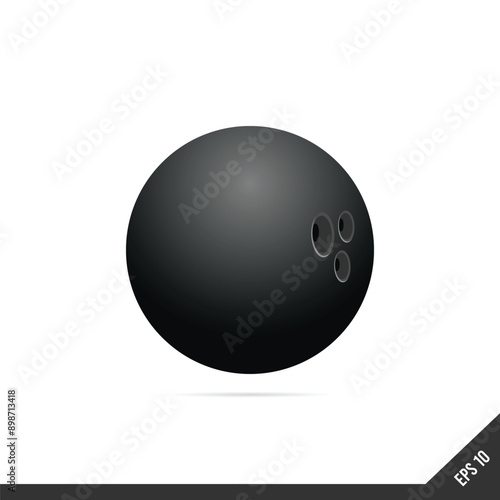 bowling ball isolated on white background. 3d vector illustration