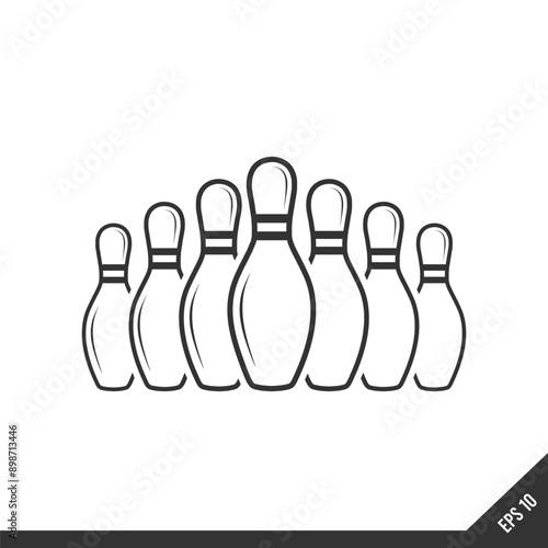 Duckpins icon, out line vector icon Web icon simple thin line vector icon