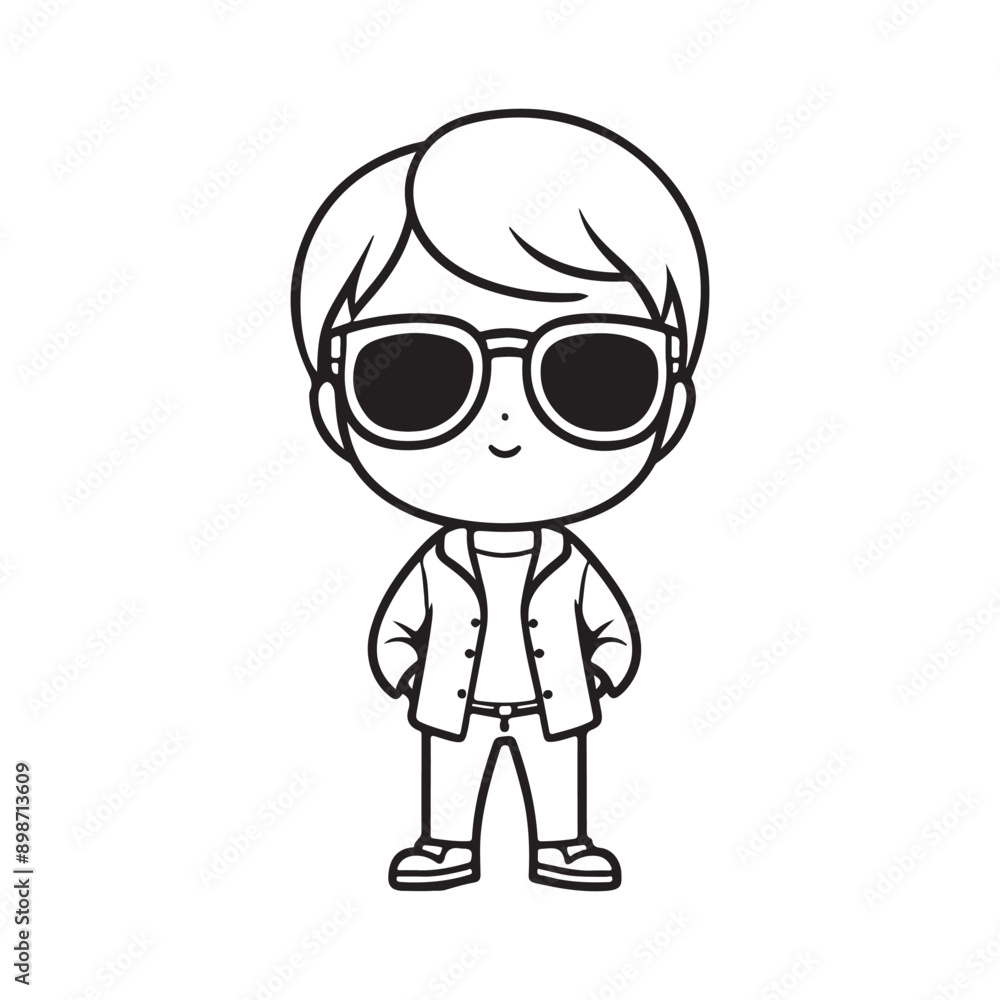 Boy line art vector illustration Boy line art vector illustration