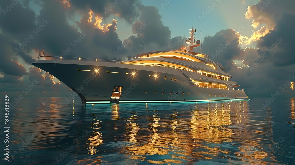 Obraz premium imagine beautiful expensive luxury yacht. Generative AI