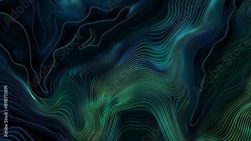 wavy light line dark blue and green wallpaper