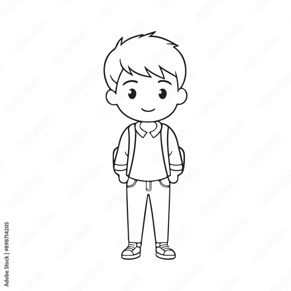Boy line art vector illustration Boy line art vector illustration