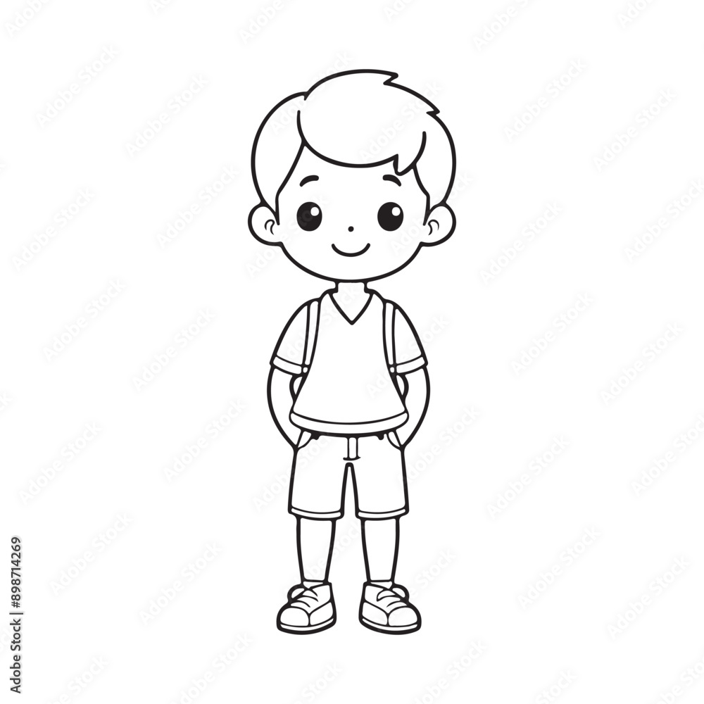 Boy line art vector illustration Boy line art vector illustration