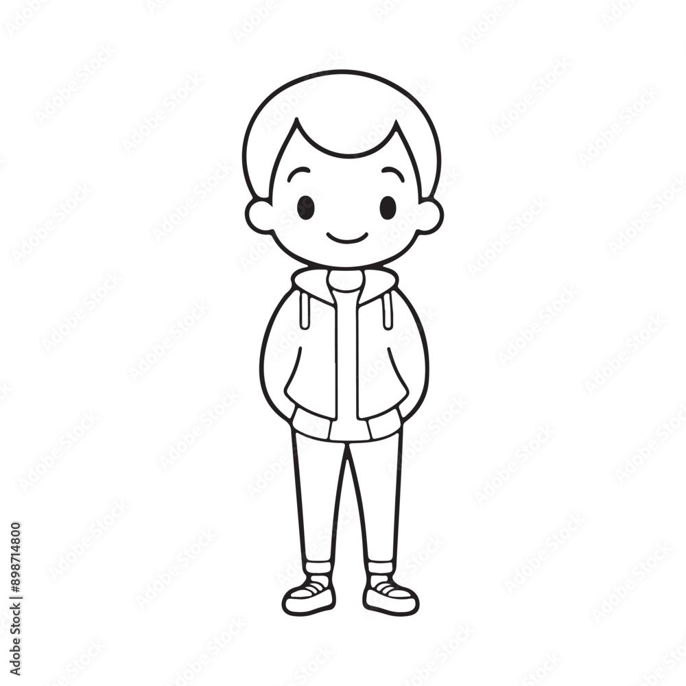Boy line art vector illustration Boy line art vector illustration