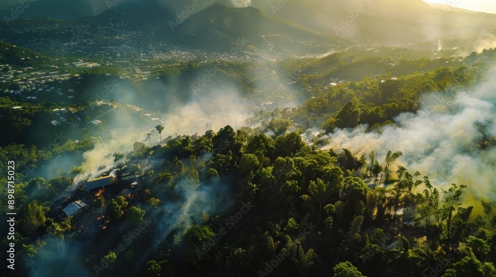 Aerial View of a Forest Fire Aerial View of a Forest Fire