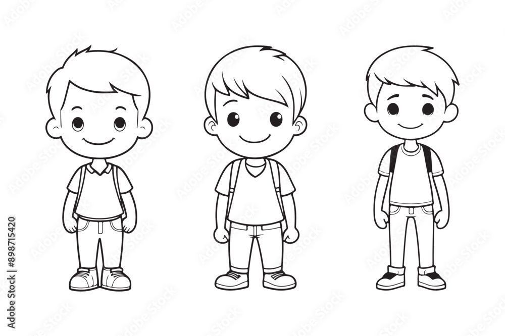 Boy line art vector illustration Boy line art vector illustration