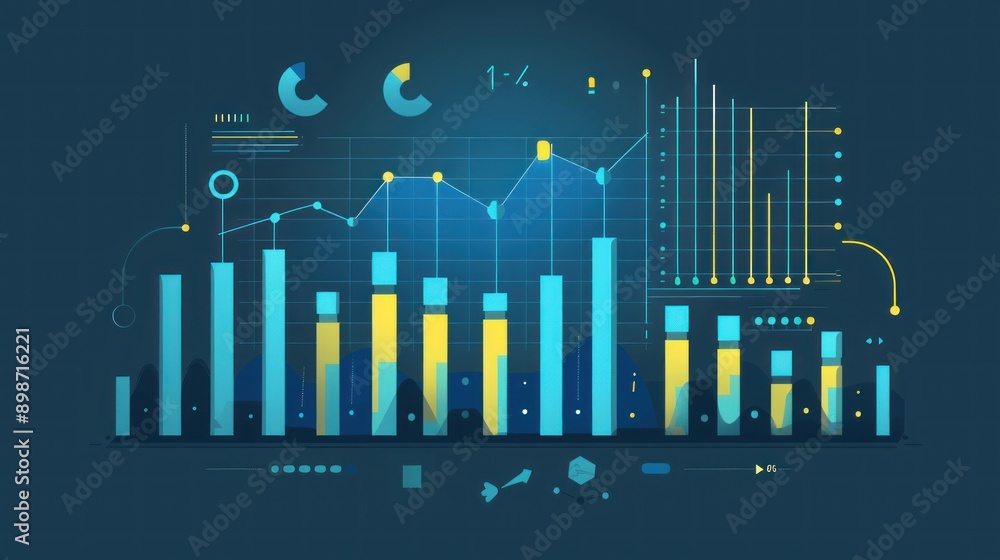 Fototapeta premium Data Visualization with Charts and Graphs