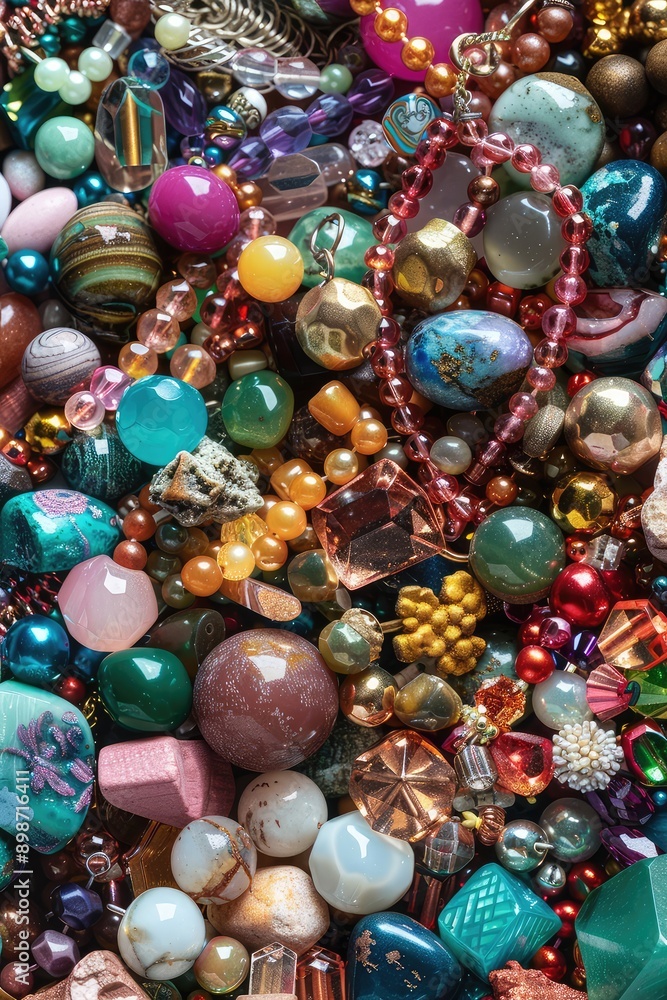 Various beads and beads for needlework. Selective focus. Various beads and beads for needlework. Selective focus.
