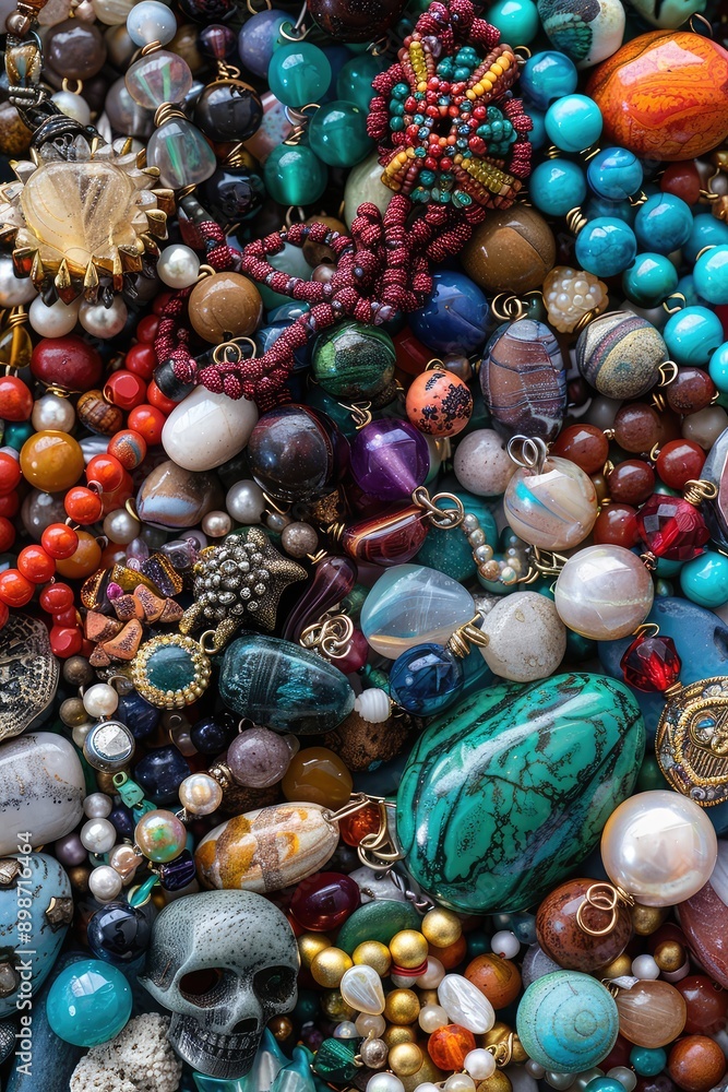 Various beads and beads for needlework. Selective focus. Various beads and beads for needlework. Selective focus.