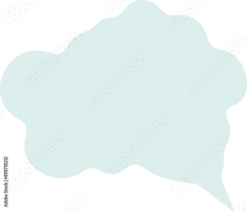 Speech bubbles in a soft pastel hue.