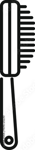 Simple line art icon of a hair brush, perfect for representing hairdressing and hairstyling