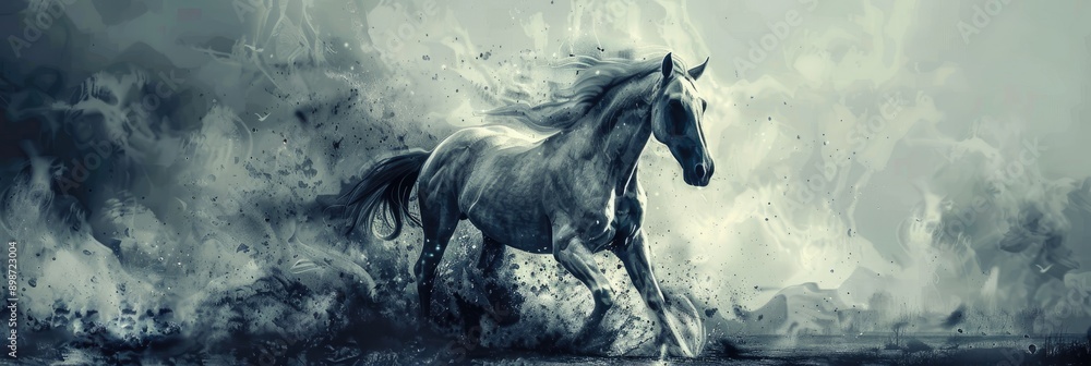 Obraz premium abstract animal that embodies the concept of freedom. horse wallpaper
