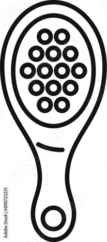 Hair scalp massager brush for stimulating blood circulation icon outline