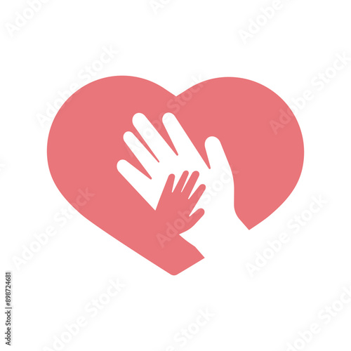 親子の手とハート