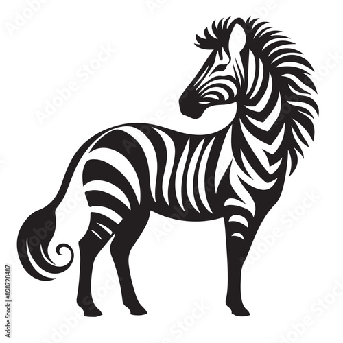  zebra Silhouette vector white back ground