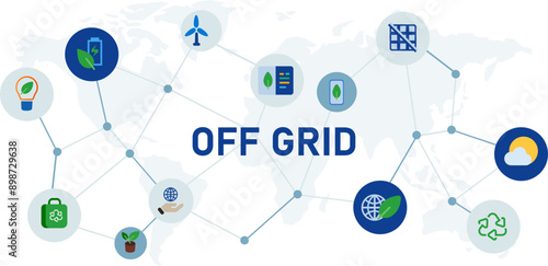off grid offline unplugged disconnected concept blue color illustration