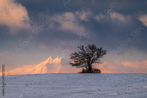 Winter views of the Tatra peaks seen from the Slovak side. The Tatra National Park in its winter attire makes an incredible impression.