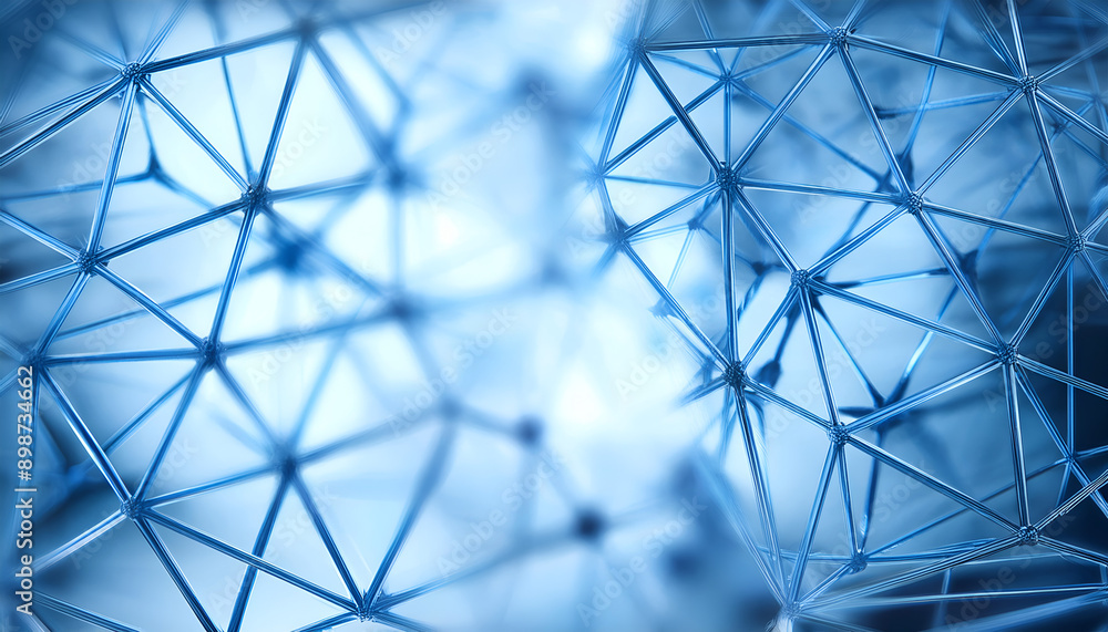 Intricate Network of Blue Geometric Shapes Created Through Advanced Computer Graphics Techniques Intricate Network of Blue Geometric Shapes Created Through Advanced Computer Graphics Techniques