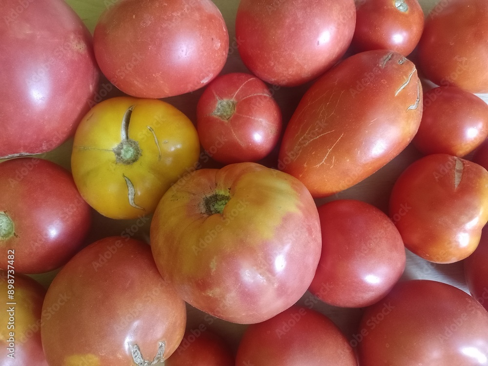 Homemade red tomatoes. Homemade red tomatoes.