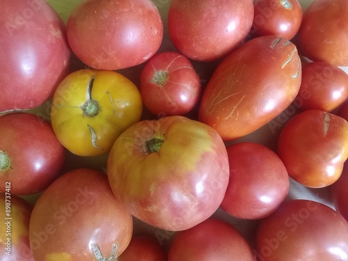 Homemade red tomatoes.