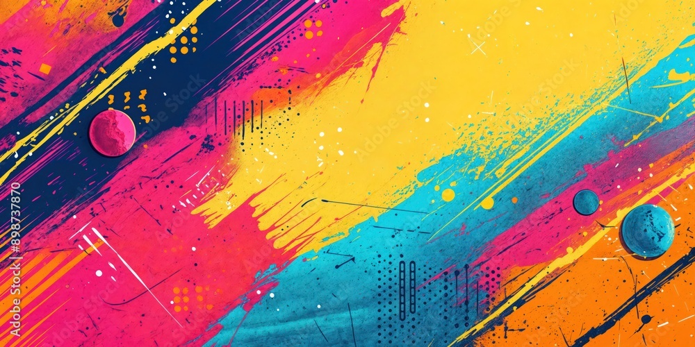 Fototapeta premium Vibrant Retro Pop Art Background for a Fun Summer Celebration