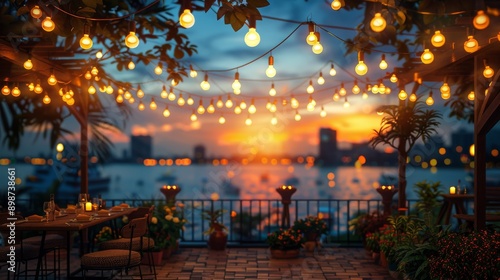 People Sitting Around a Table With Lights