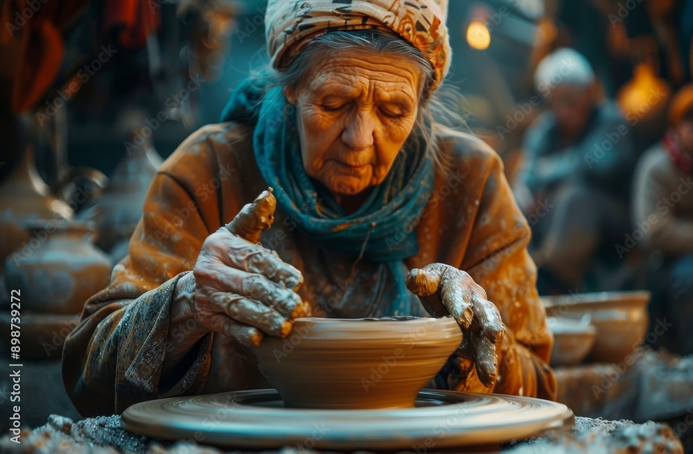 Woman Crafting Clay Bowl Woman Crafting Clay Bowl