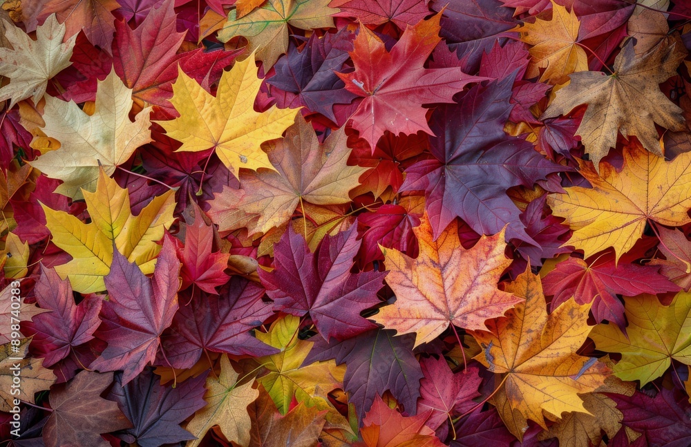 Colorful Autumn Maple Leaves Scattered On The Ground Colorful Autumn Maple Leaves Scattered On The Ground