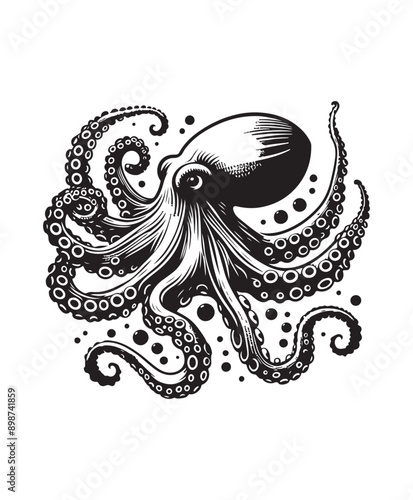 vector octopus vector art,graphics octopuss icons set,vintage illustration octopus clipart,vector octopuss flat style artwork design