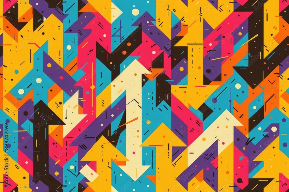 Abstract Geometric Pattern with Arrows and Circles Abstract Geometric Pattern with Arrows and Circles