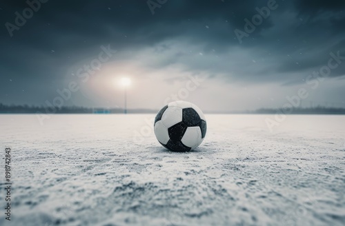 Soccer Ball on a Snowy Field