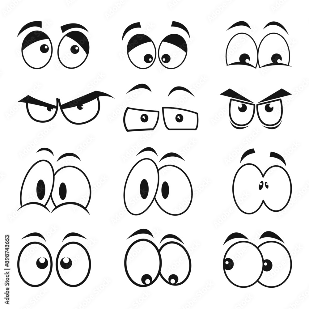 Set of cartoon eyes with different expressions Set of cartoon eyes with different expressions