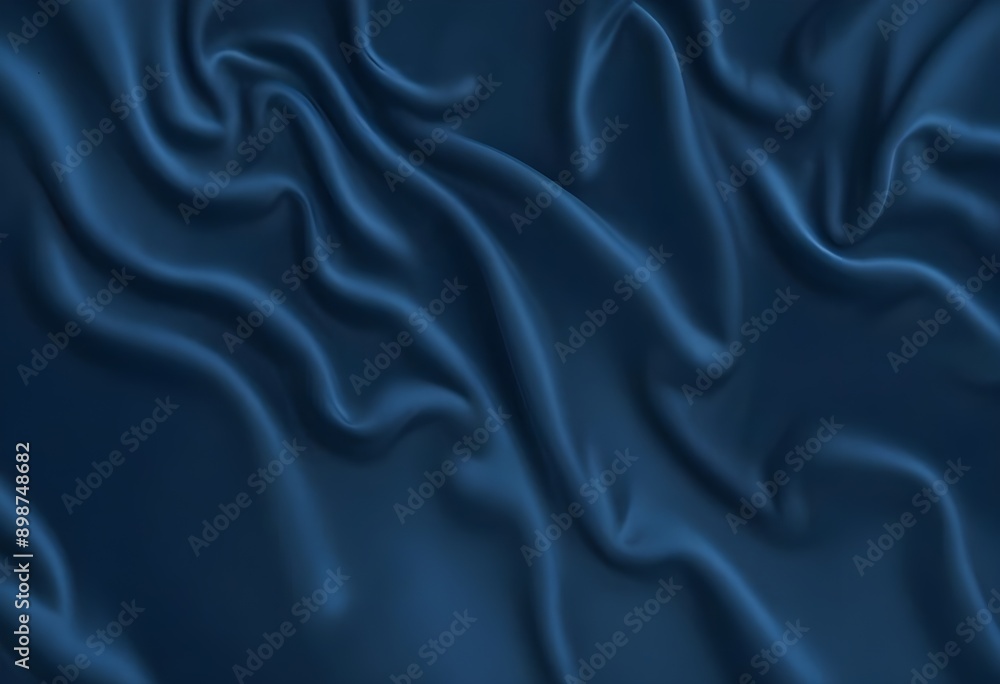 Fototapeta premium Blue velvet texture sample background, smooth, some waves, well enlighted