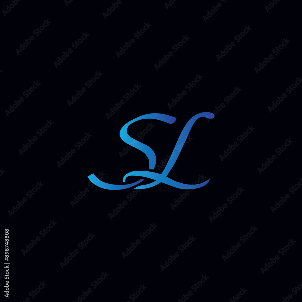 letters sl text logo design vector letters sl text logo design vector