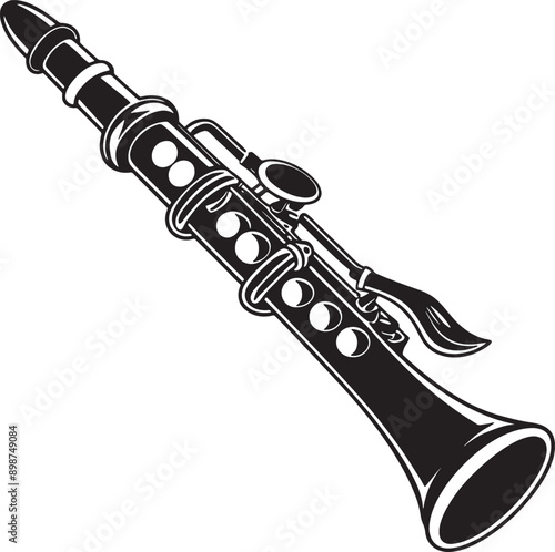 clarinet musical instrument with white background