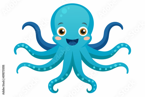 Funny Octopus Vector Illustration Cartoon, Clipart And Line Art Design on White Background, Funny octopus cartoon vector with white background: clipart, illustration, and line art design.