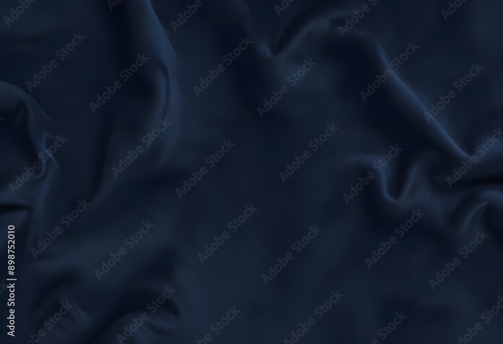 Fototapeta premium Dark blue velvet texture sample background, smooth, some waves, well enlighted