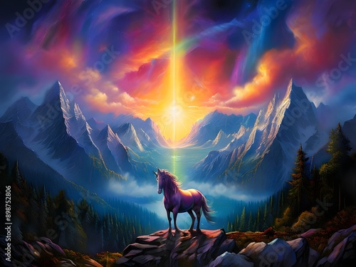 beauty of unicorn in nature  photo