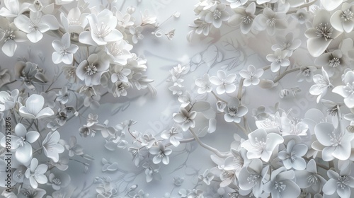 3d wallpaper white flowers 