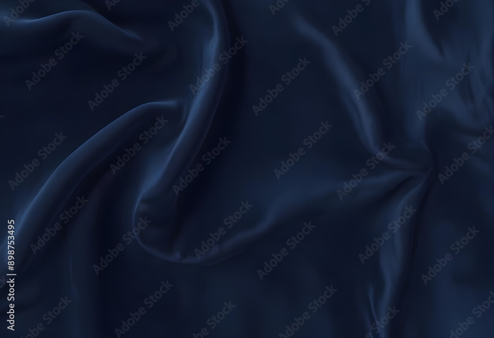 Fototapeta premium Dark blue velvet texture sample background, smooth, some waves, well enlighted