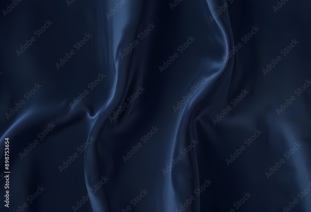 Fototapeta premium Dark blue velvet texture sample background, smooth, some waves, well enlighted