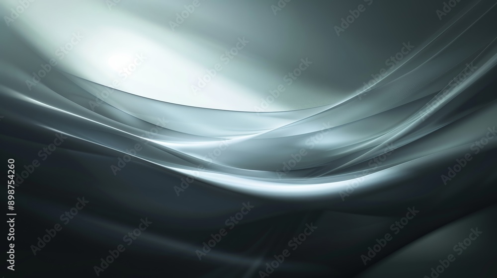 Naklejka premium Stylish silver wave backdrop with a contemporary, futuristic pattern, ideal for digital artwork or wallpapers. A refined touch of opulence elevates any project