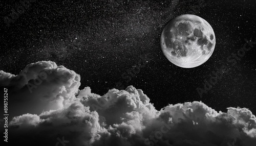 Mond im Schwarz-Weiß: Ein Sternenhimmel voller Glanz

