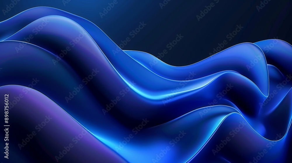 Modern and elegant design with abstract flowing blue waves in the background Modern and elegant design with abstract flowing blue waves in the background