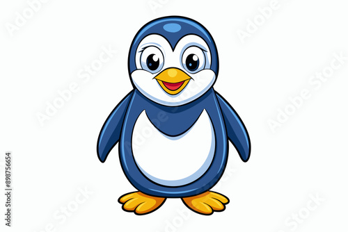 Funny Penguin Vector Illustration, Cartoon, Clipart, Line Art Design on White Background, Funny penguin vector illustration, cartoon, clipart, and line art design on white background.