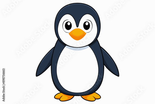 Funny Penguin Vector Illustration, Cartoon, Clipart, Line Art Design on White Background, Funny penguin vector illustration, cartoon, clipart, and line art design on white background.
