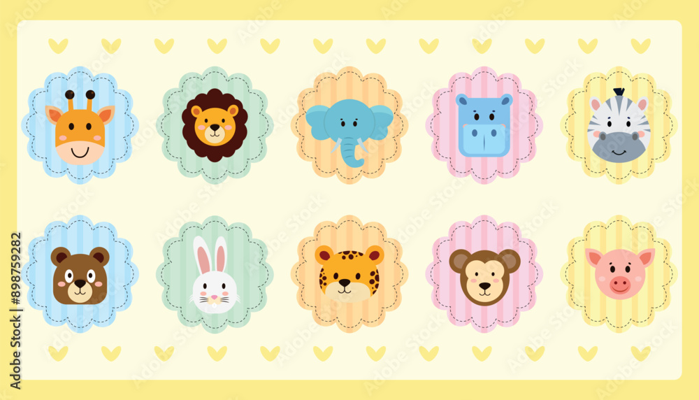Dead animals, lion, elephant, giraffe, hippo, rabbit, tiger, monkey, set animals of ark Dead animals, lion, elephant, giraffe, hippo, rabbit, tiger, monkey, set animals of ark