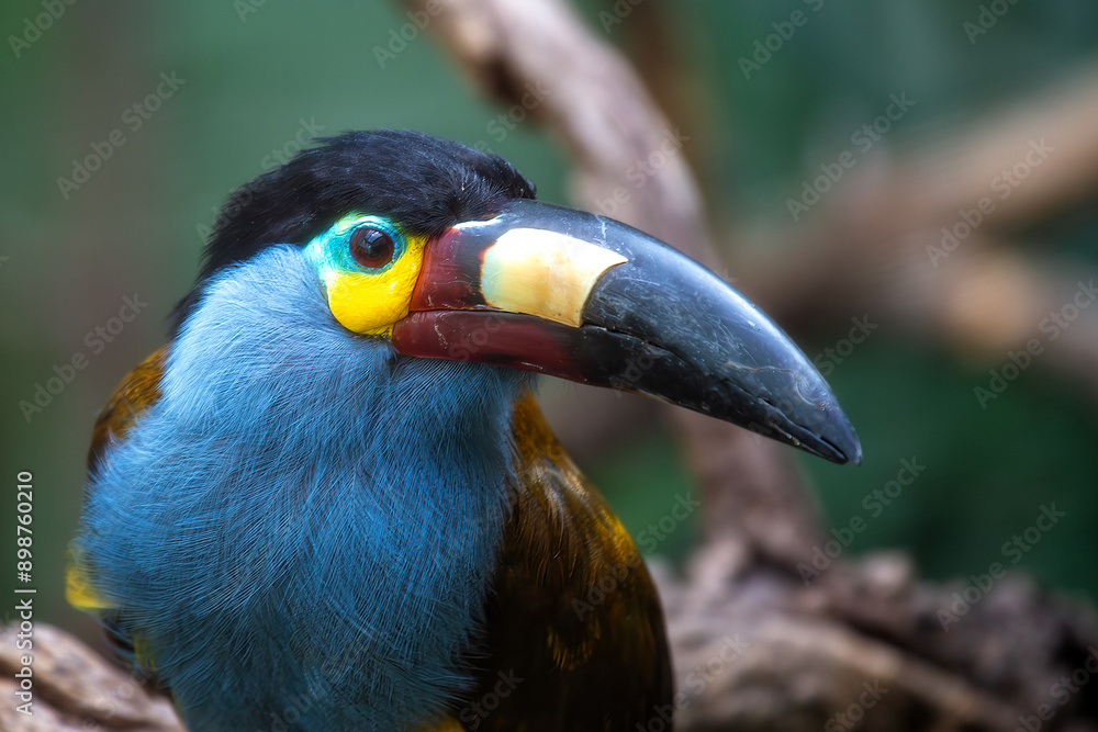 Fototapeta premium Plate-Billed Mountain Toucan (Andigena laminirostris) Found in the Andes of Ecuador and Colombia