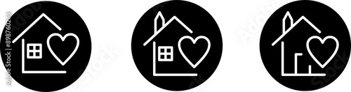 Stay home icon set. Black Background. Vector illustration design.